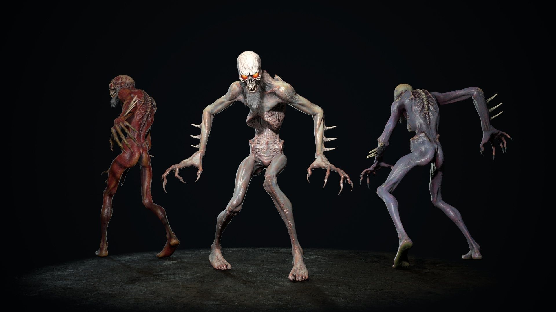 Mutant 2 undead creature Low-poly 3D model_2