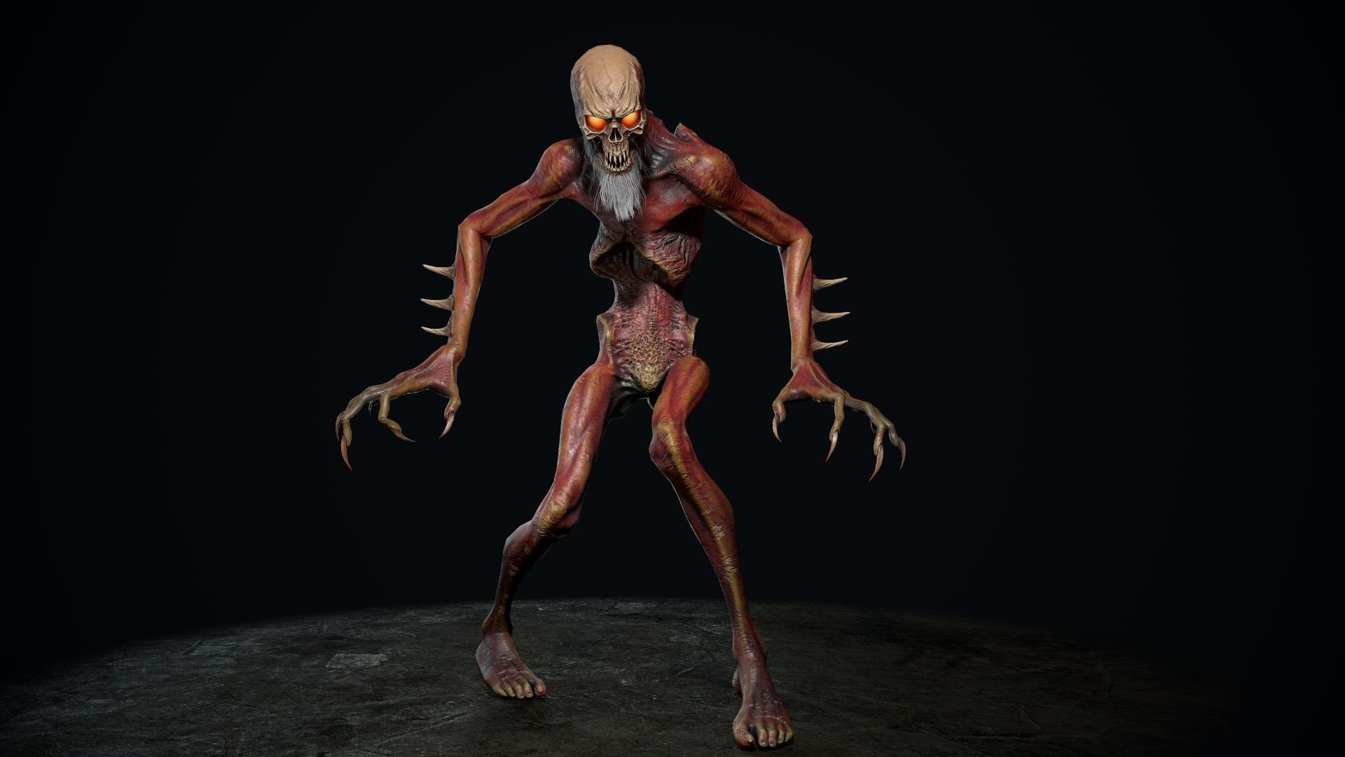 Mutant 2 undead creature Low-poly 3D model_6
