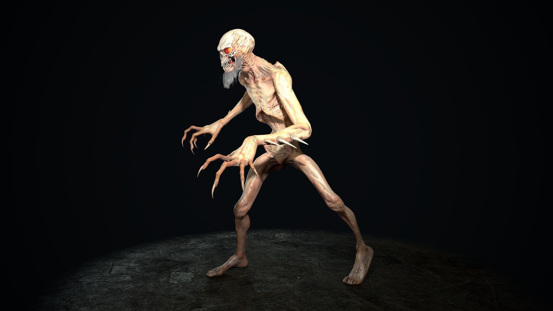 Mutant 2 undead creature Low-poly 3D model_8