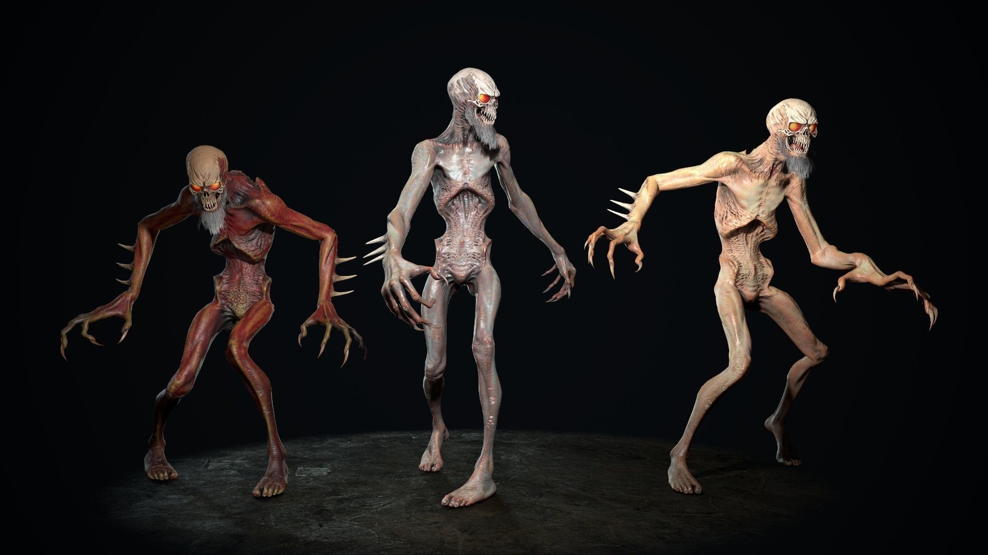 Mutant 2 undead creature Low-poly 3D model_3