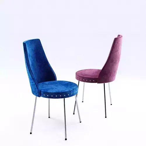 Velvet Dining Chair 3D model