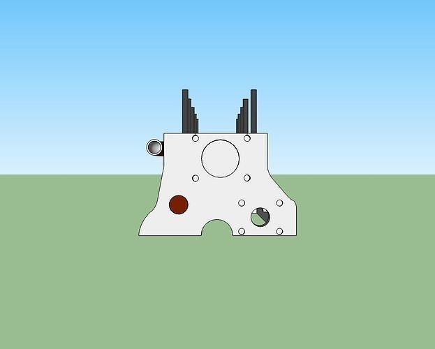 engine block with four cylinders 3D model