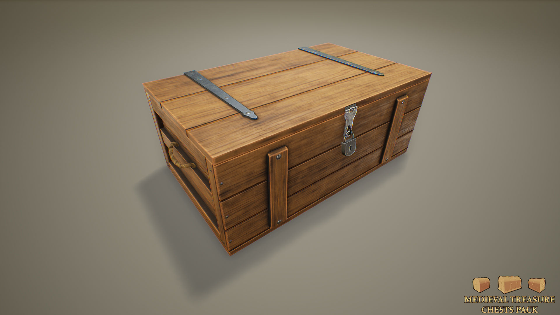 Medieval Treasure Chests Pack Low-poly 3D model_11