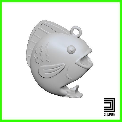 Koi Keychain Japan Luck Fish 3D print model_2