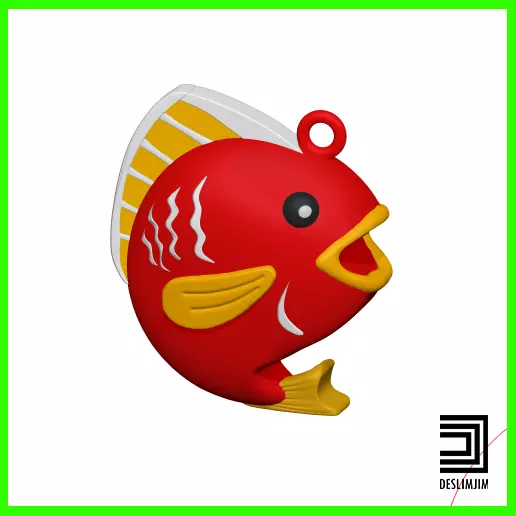 Koi Keychain Japan Luck Fish 3D print model_0