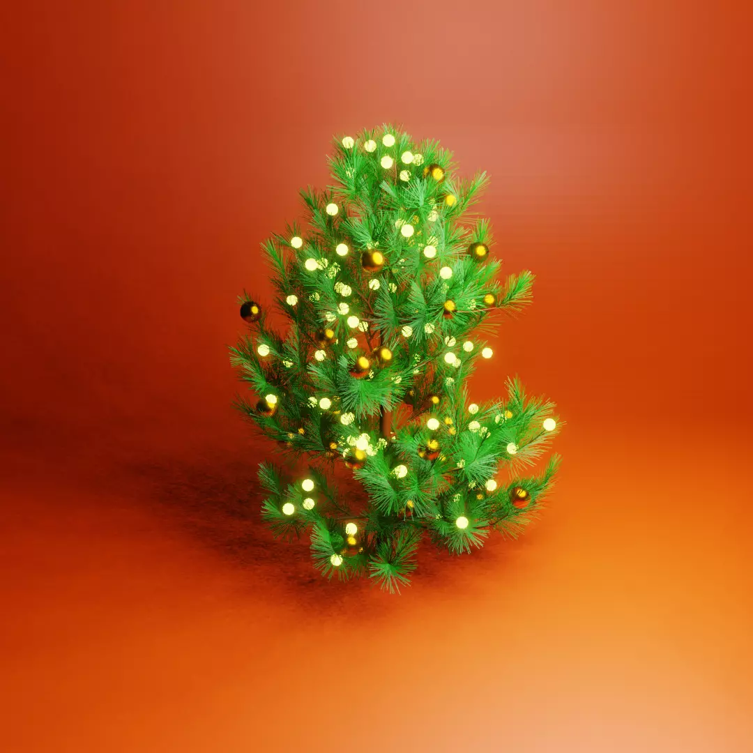 Christmas Tree Low-poly 3D model_0