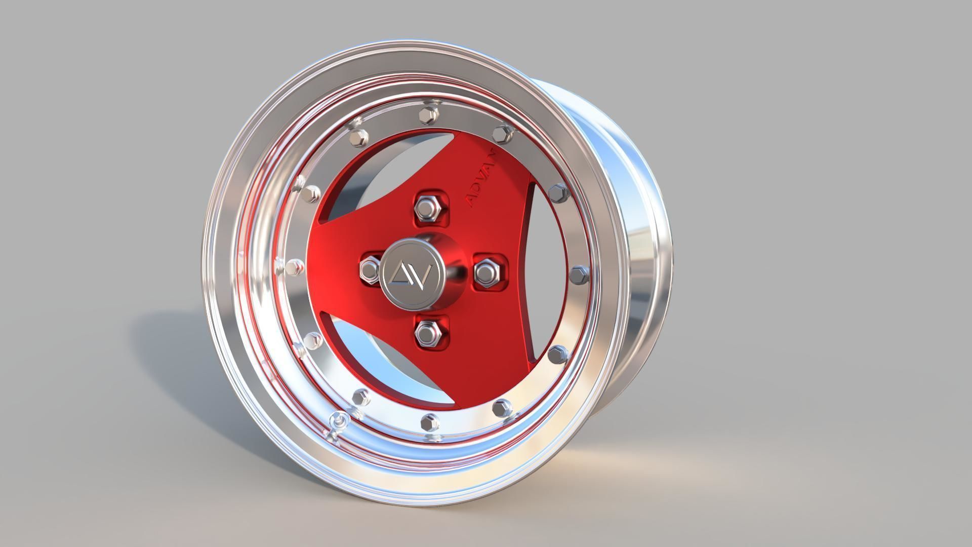 Advan 3 piece  rim 3D model_1