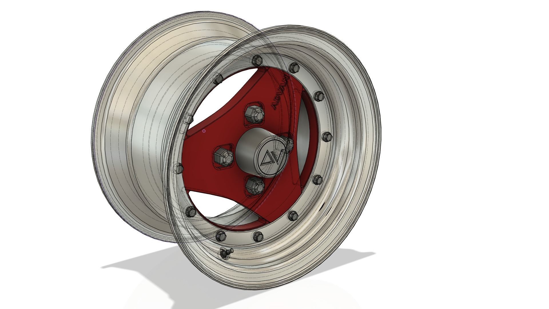 Advan 3 piece  rim 3D model_10