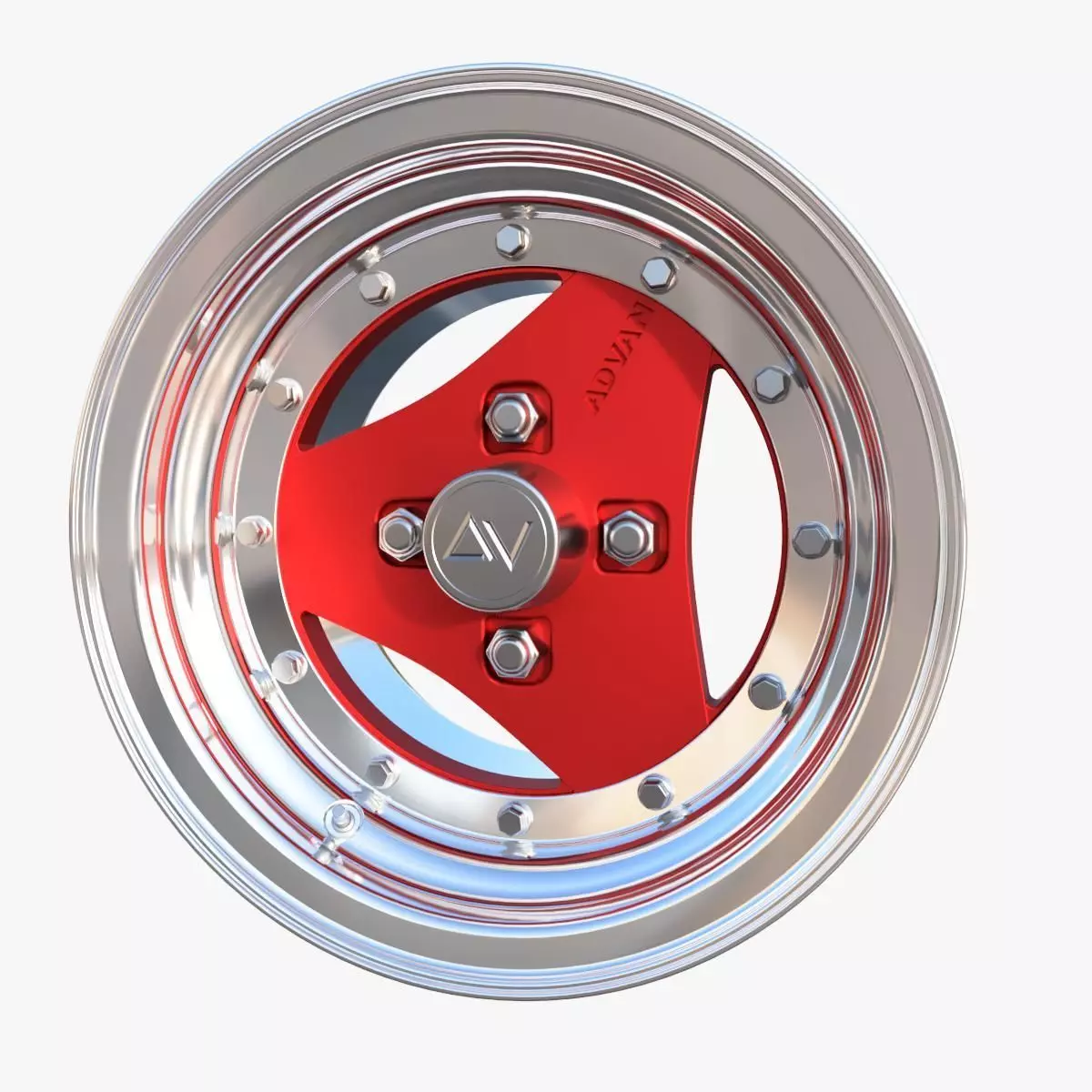 Advan 3 piece  rim 3D model_0