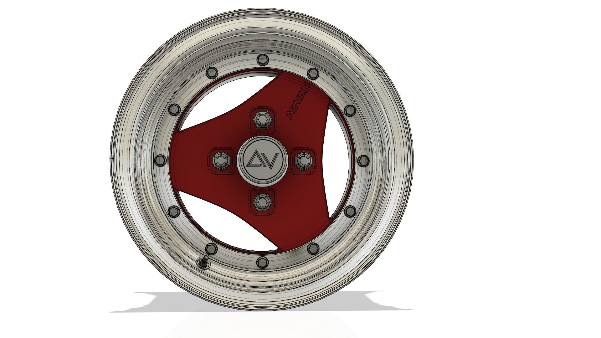 Advan 3 piece  rim 3D model_11