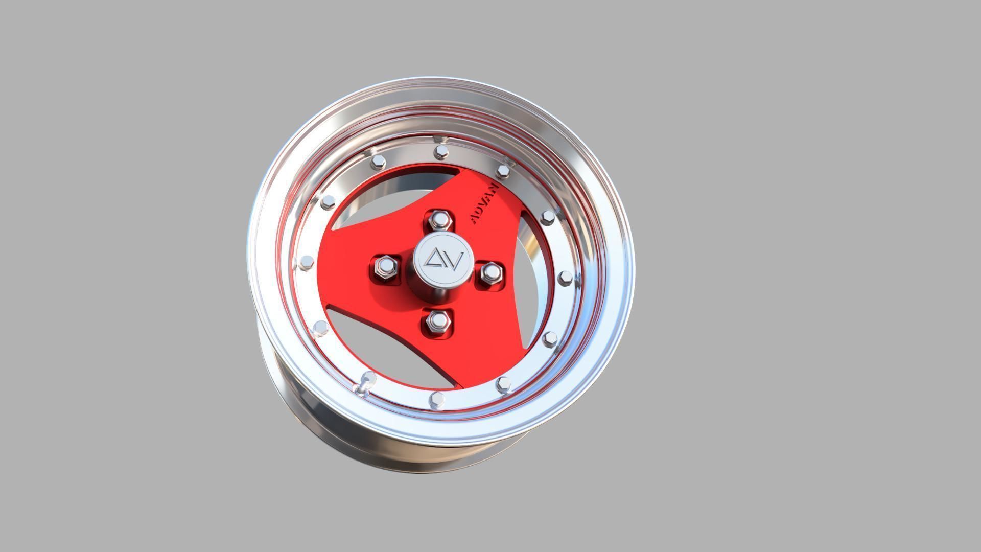 Advan 3 piece  rim 3D model_5