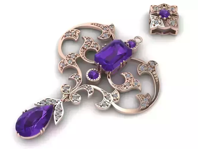 flora pendant with diamond