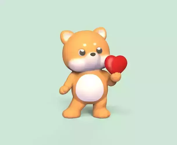 Shiba Heart 3D print model