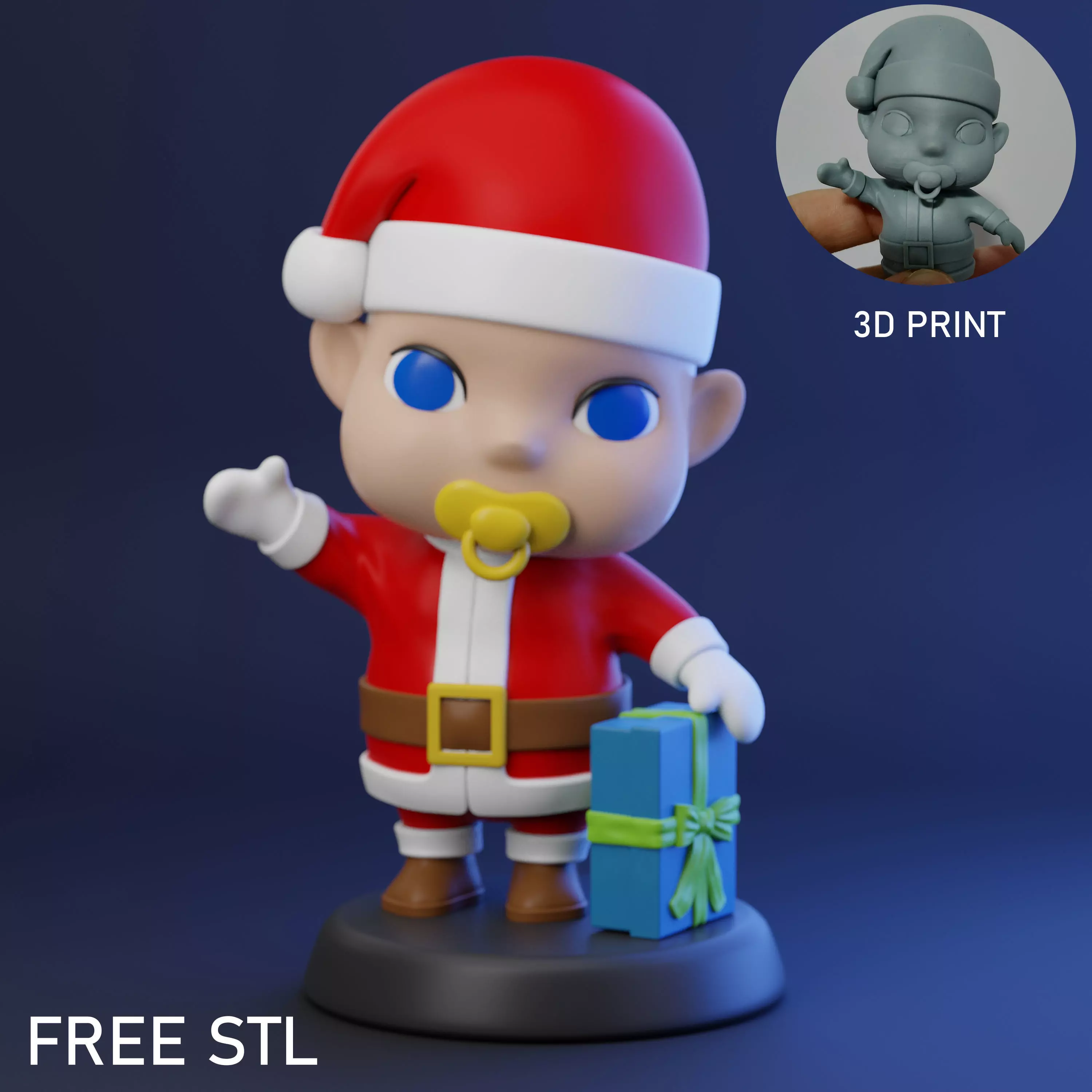SANTA CLAUS BABY STL Free 3D print model_0