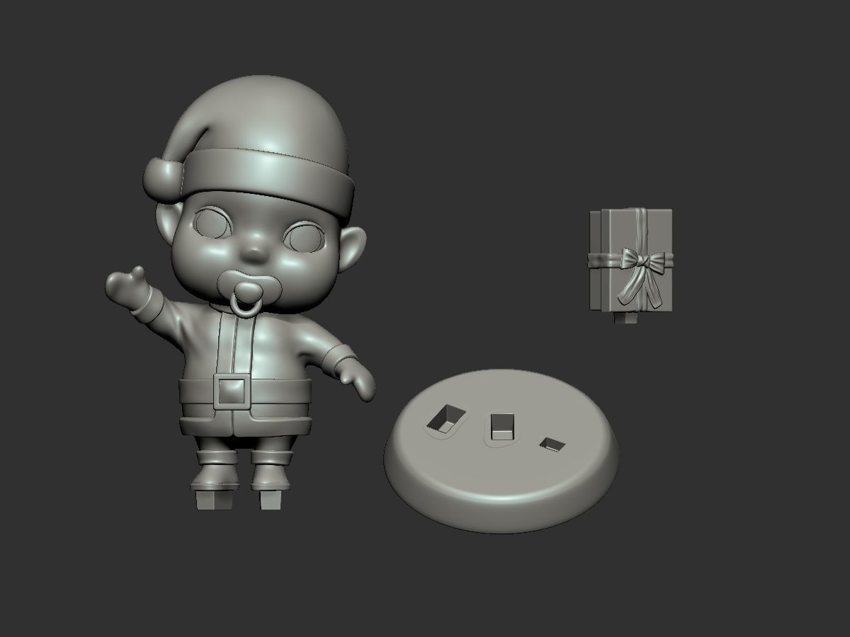 SANTA CLAUS BABY STL Free 3D print model_2