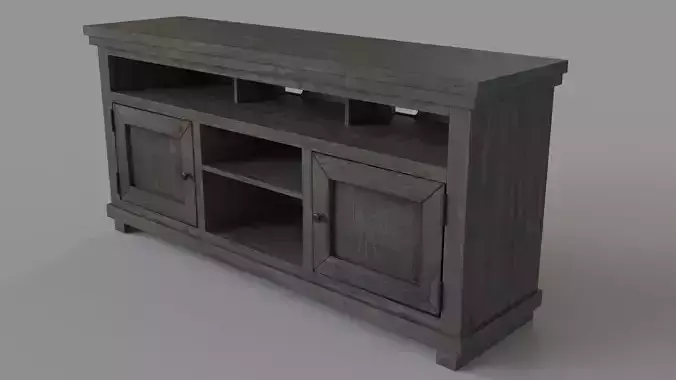 Sinclair Grey 64 Inch TV Stand 3D model