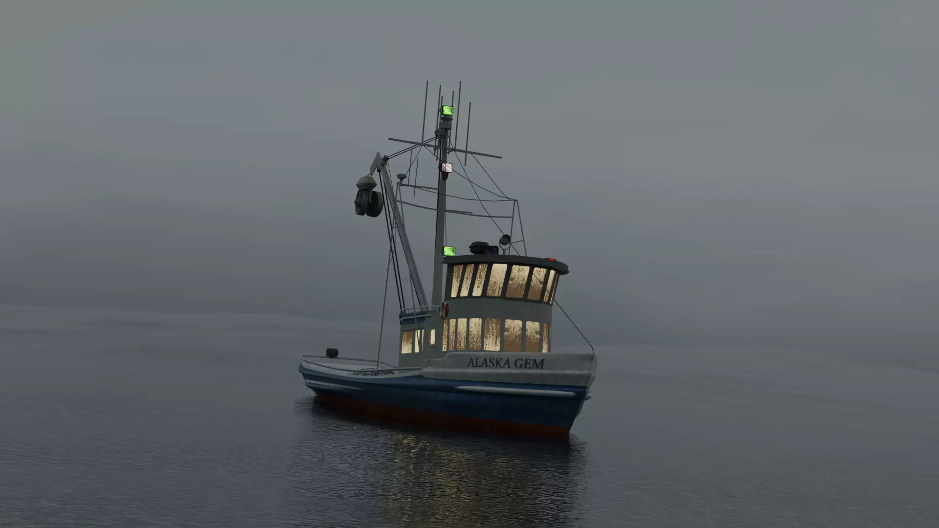 Fishing boat Alaska Gem Seiner Low-poly 3D model_0