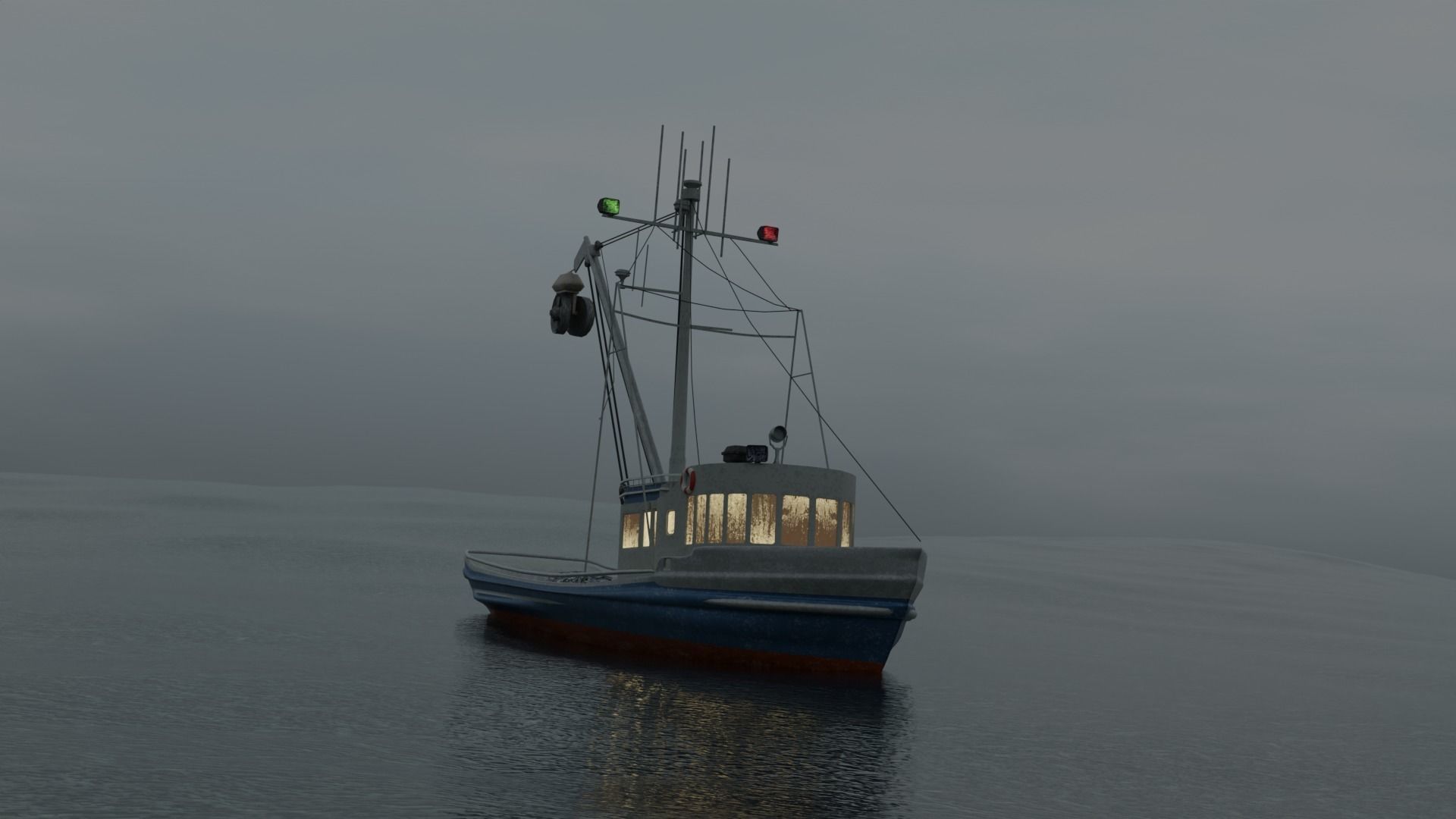 Fishing boat Alaska Gem Seiner Low-poly 3D model_8
