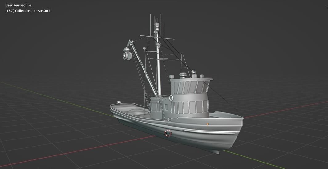 Fishing boat Alaska Gem Seiner Low-poly 3D model_5