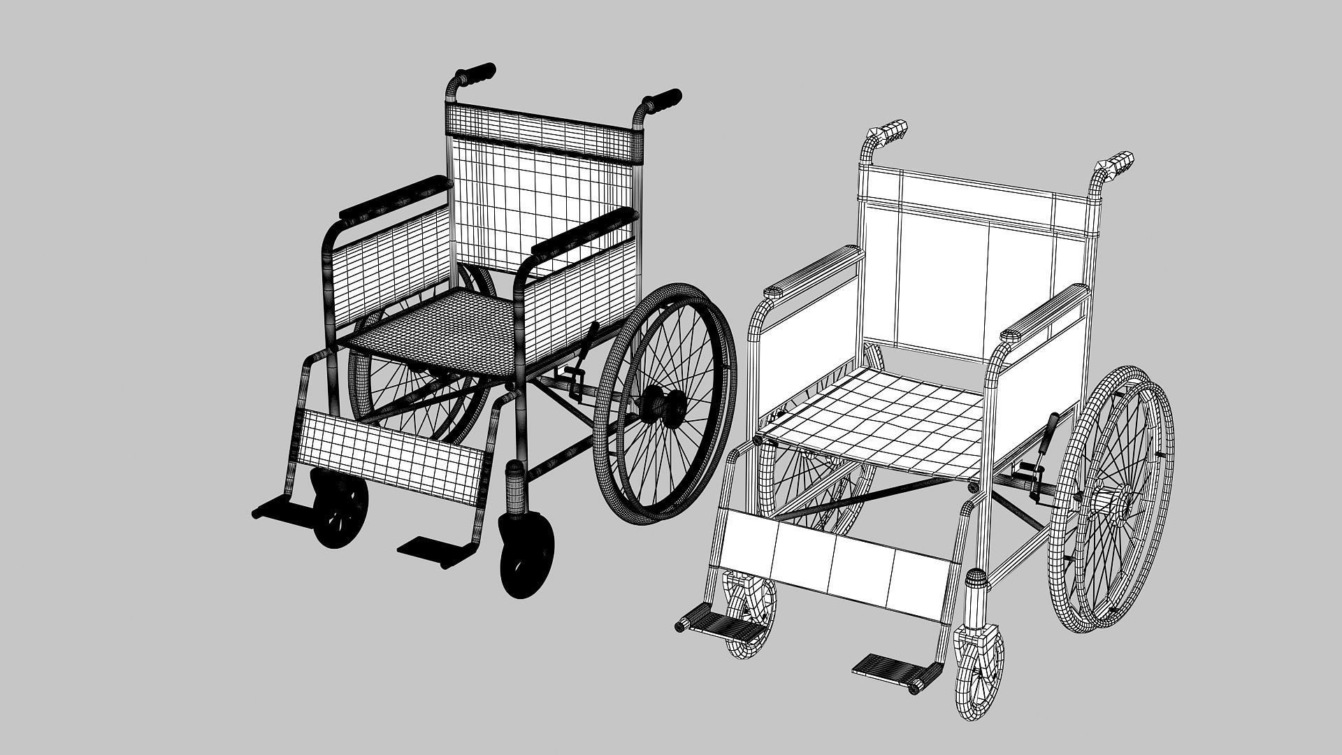 Wheel Chair 3D model_5