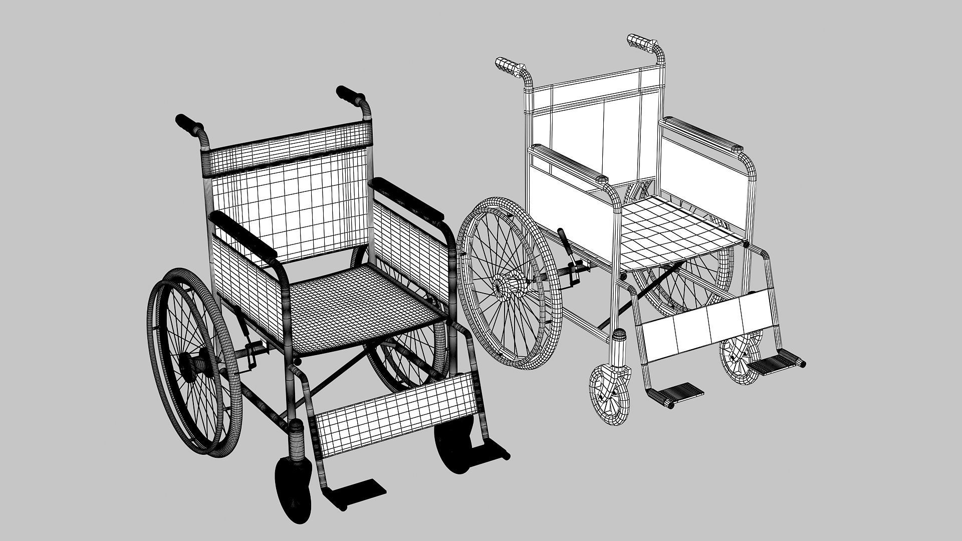 Wheel Chair 3D model_4