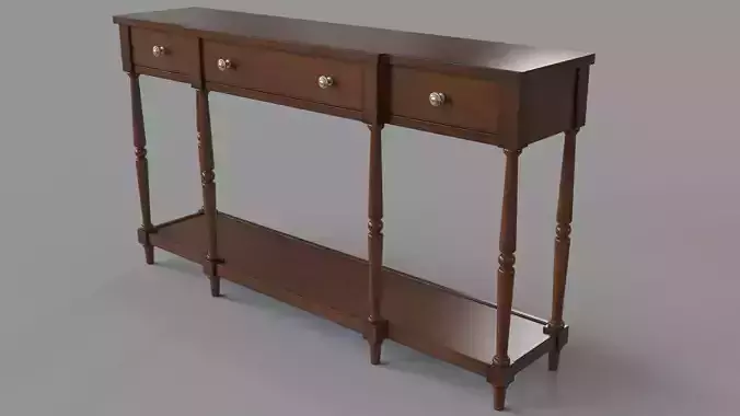 Stately Home 60 Console Antique Mahogany 3D model