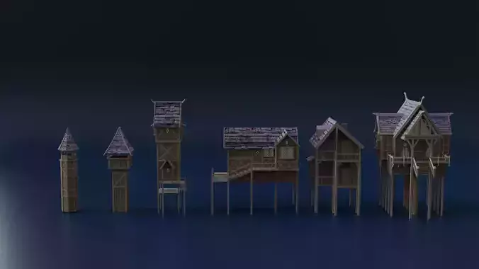 Medieval Lake town houses