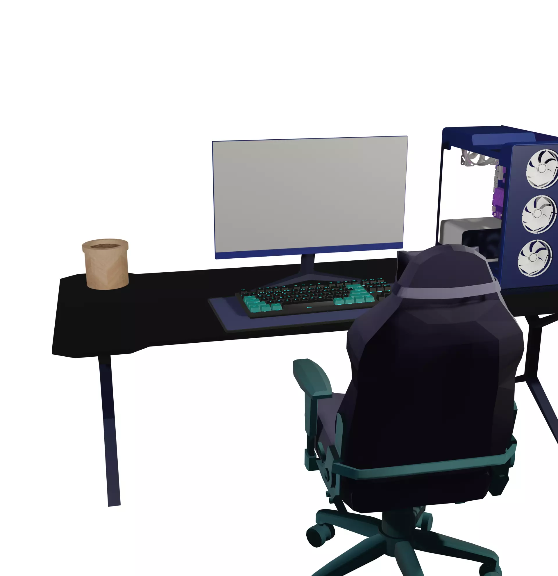 Gamer setup Free 3D model_0