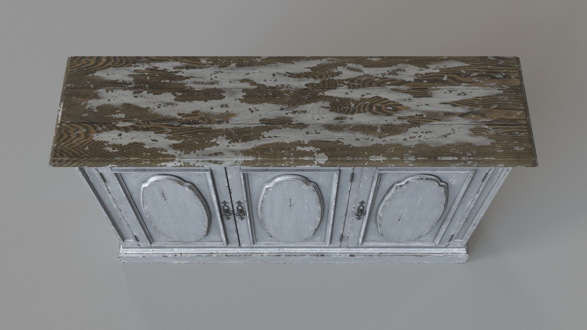 Three Door Media Console 3D model_3