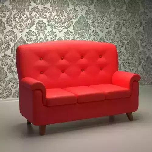 Sofa low-poly 3D model