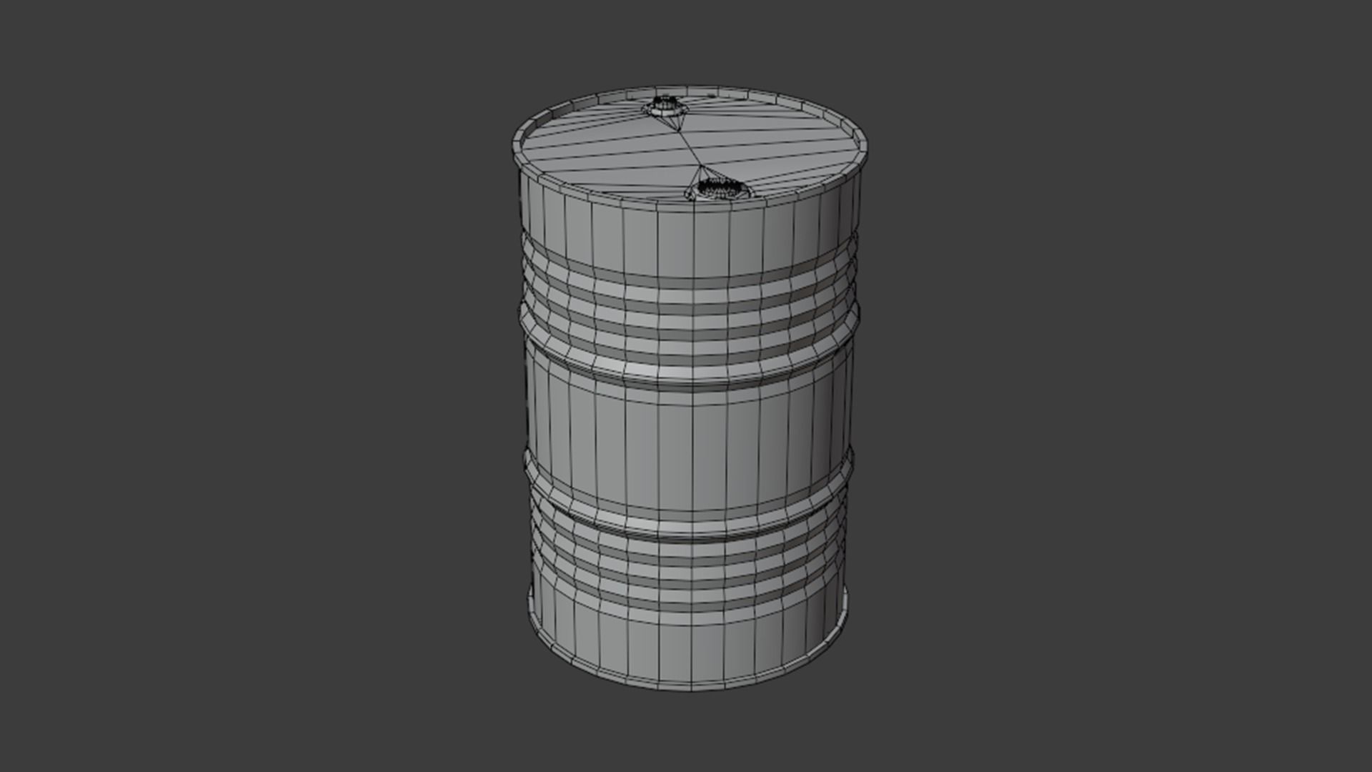 Old Steel Barrel Low-poly 3D model_5