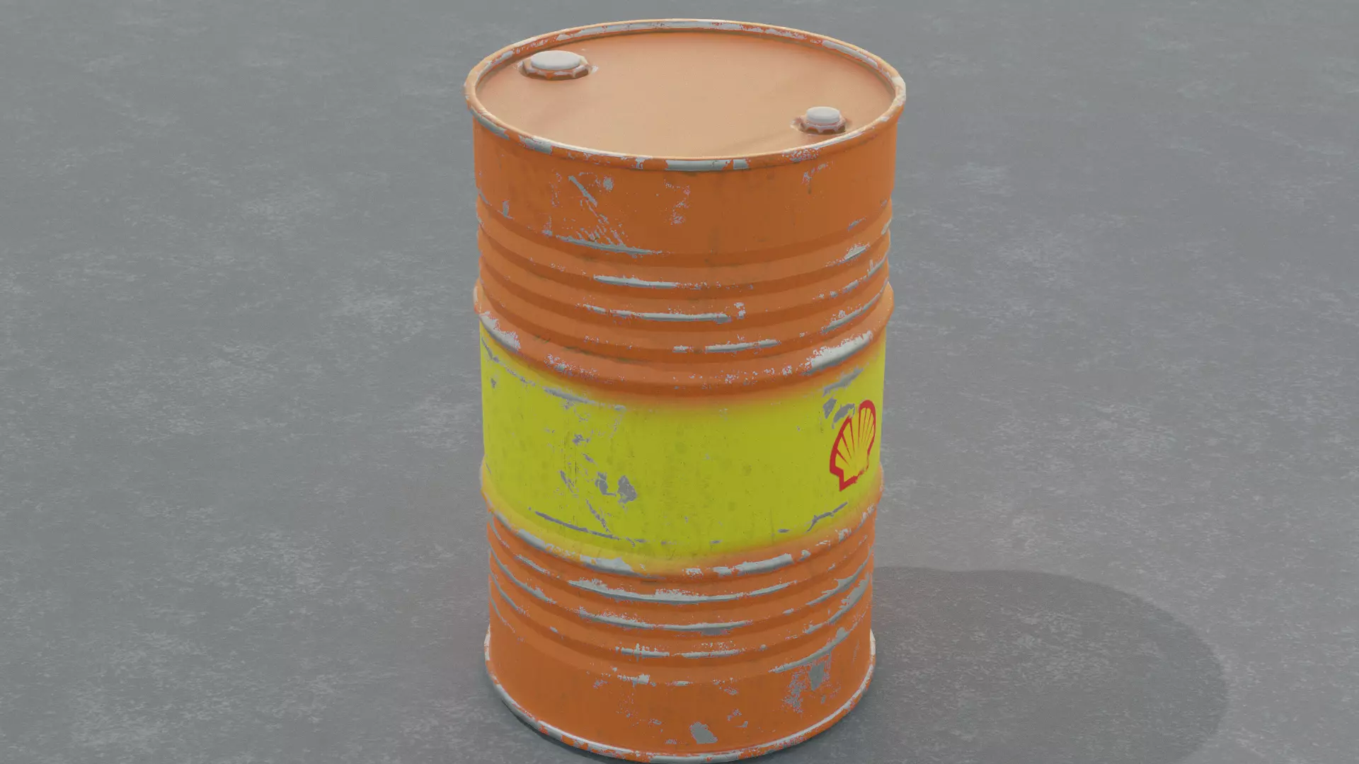 Old Steel Barrel Low-poly 3D model_0