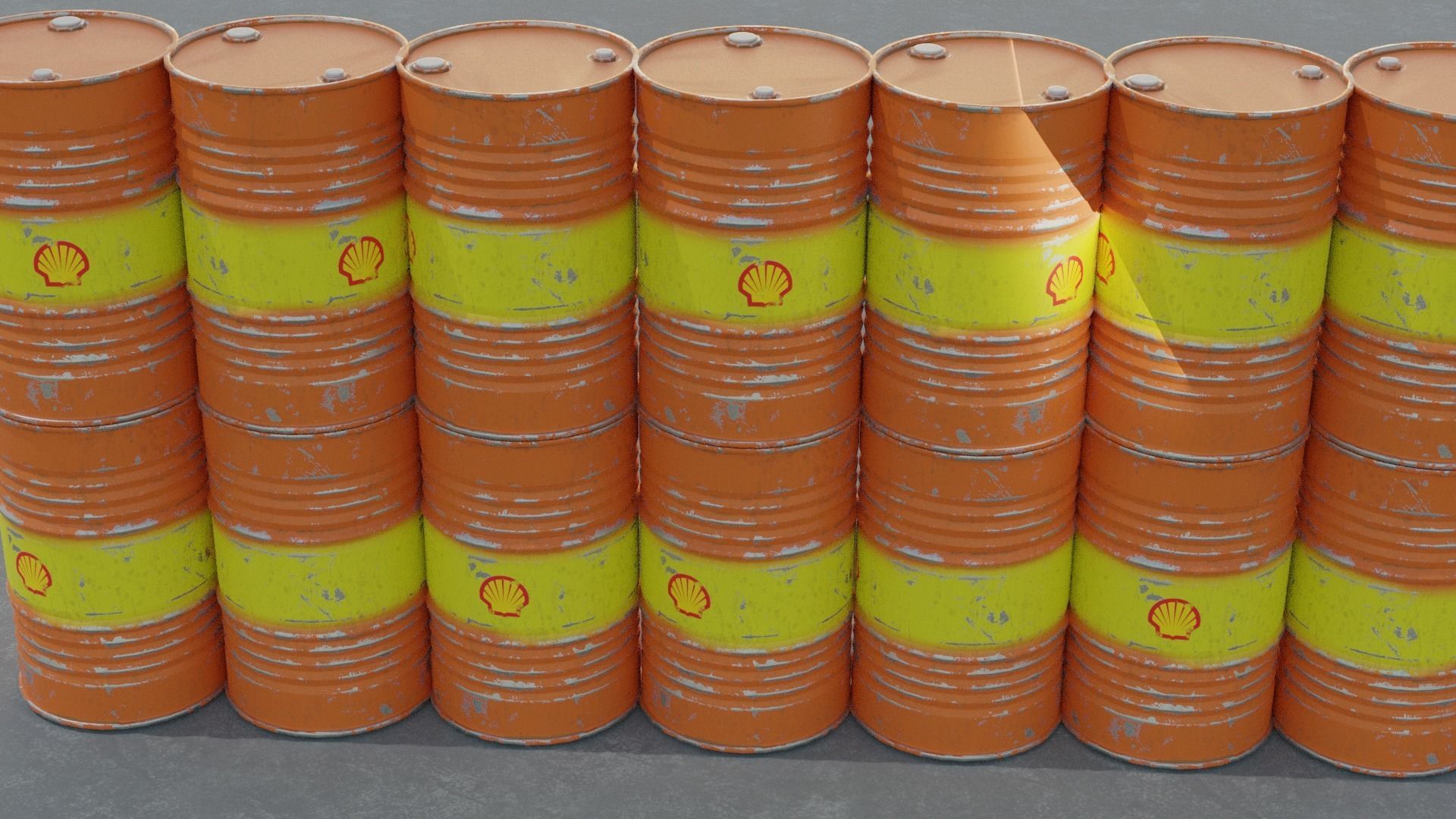 Old Steel Barrel Low-poly 3D model_4