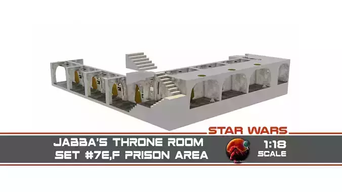 Jabbas Throne Room - Set 7EF - Prison Area 1-18 scale 3D print model