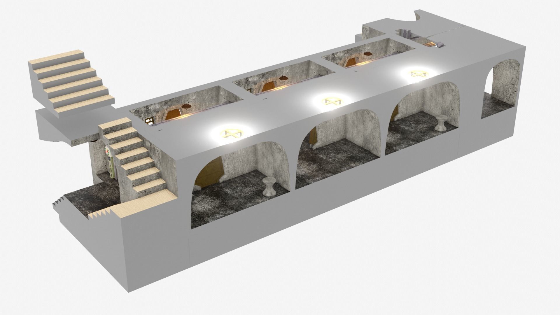 Jabbas Throne Room - Set 7EF - Prison Area 1-18 scale 3D print model_11