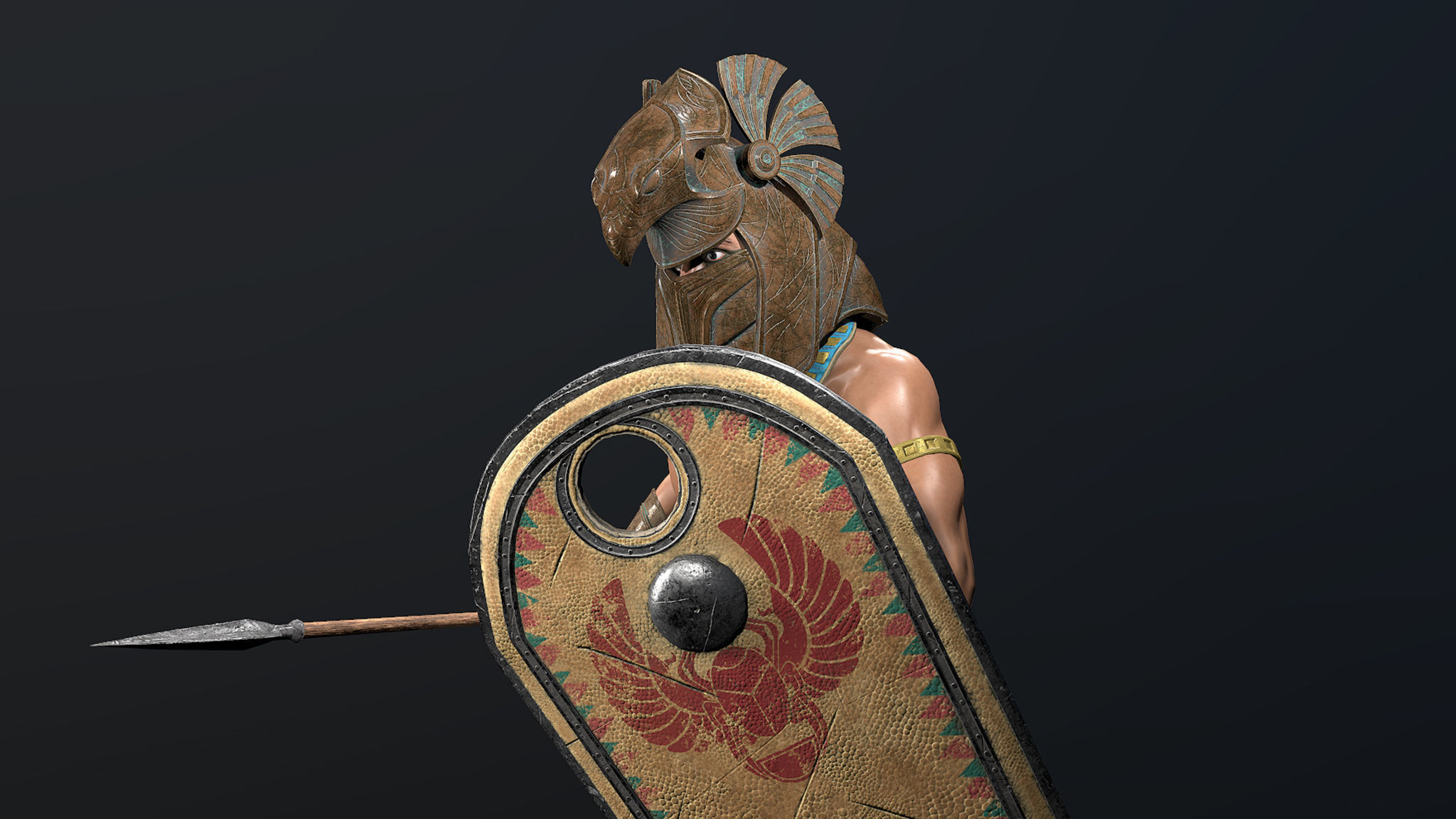 Egyptian Warrior Low-poly 3D model_7