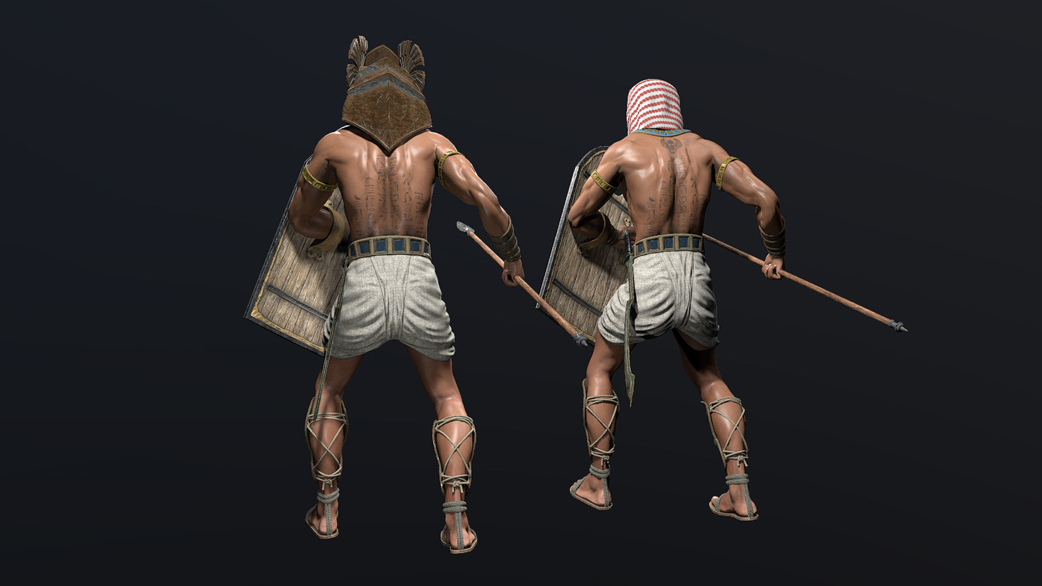 Egyptian Warrior Low-poly 3D model_3