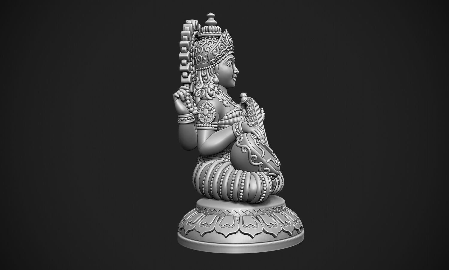 Saraswati Jee version 2 idol 3D print model_5