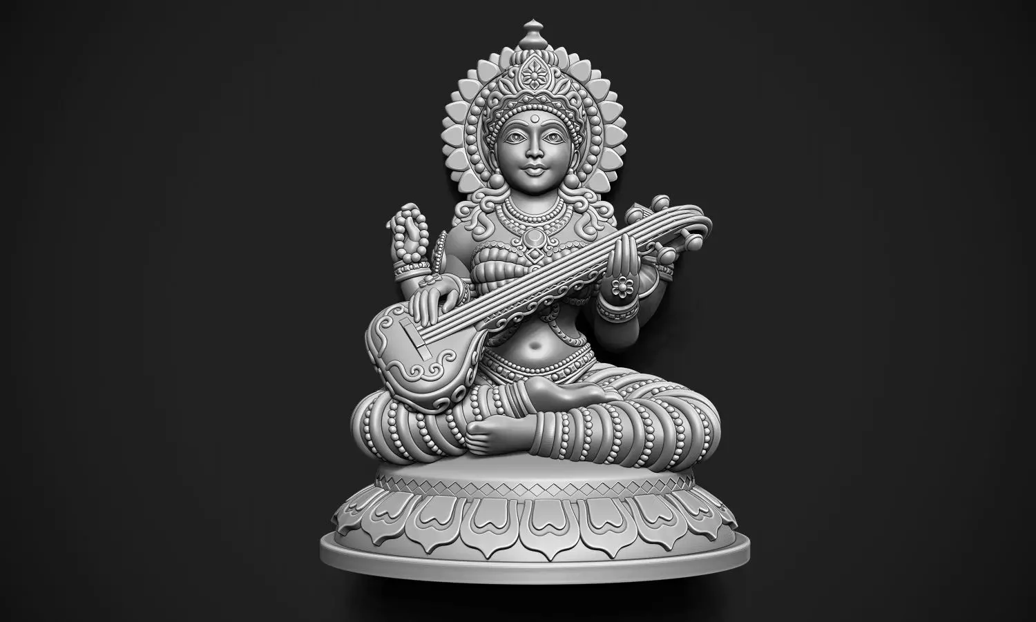 Saraswati Jee version 2 idol 3D print model_0