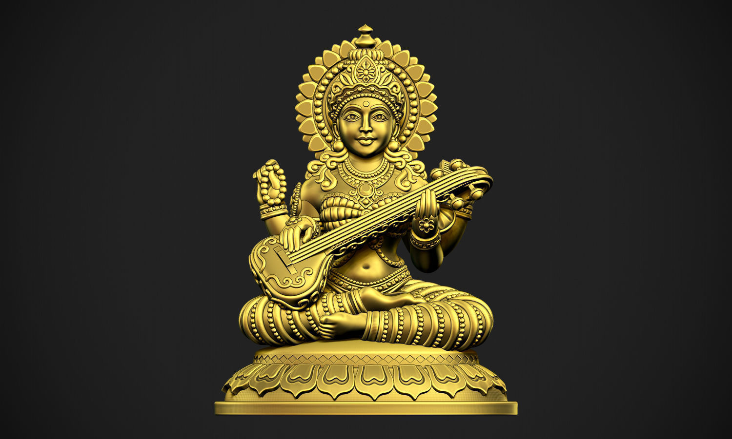 Saraswati Jee version 2 idol 3D print model_13