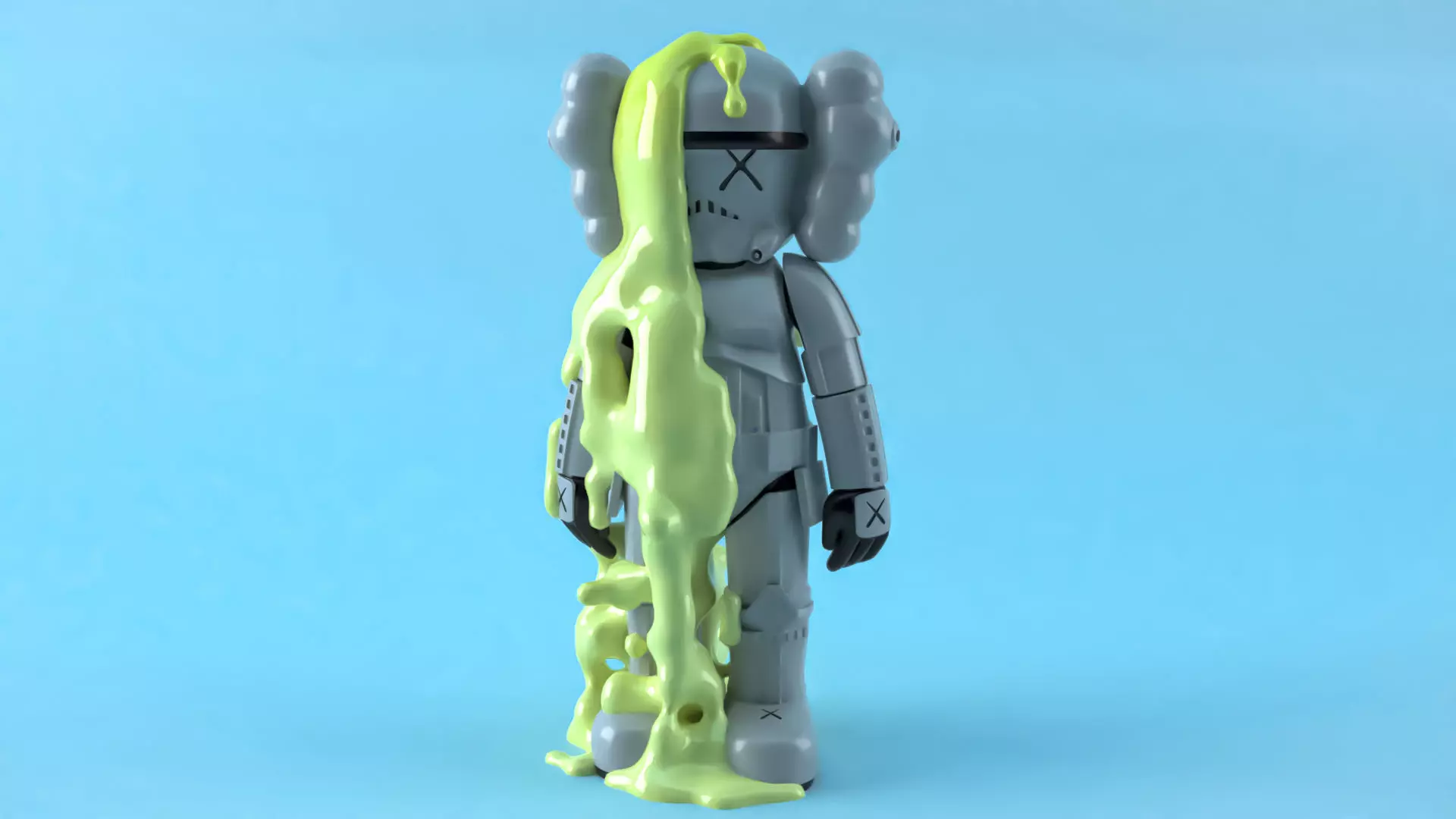 Kaws Star Wars White StormTrooper Fluid Sculpture 3D print model_0