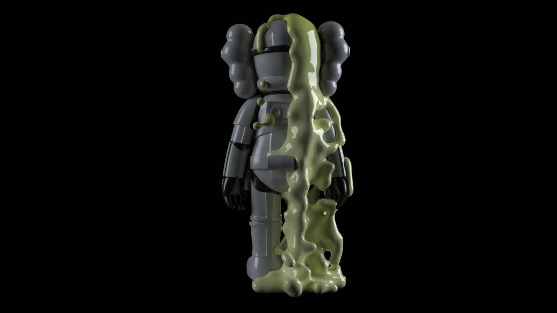 Kaws Star Wars White StormTrooper Fluid Sculpture 3D print model_2