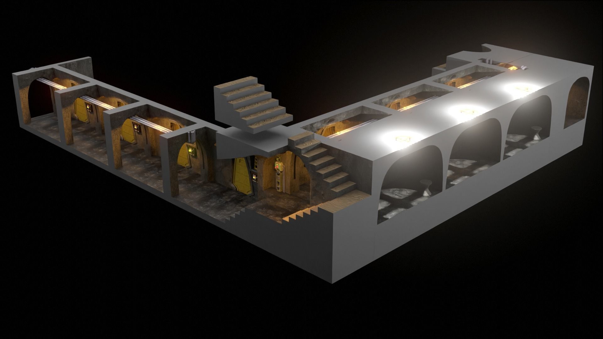 Jabbas Throne Room - Set 7EF - Prison Area 1-12 scale 3D print model_8