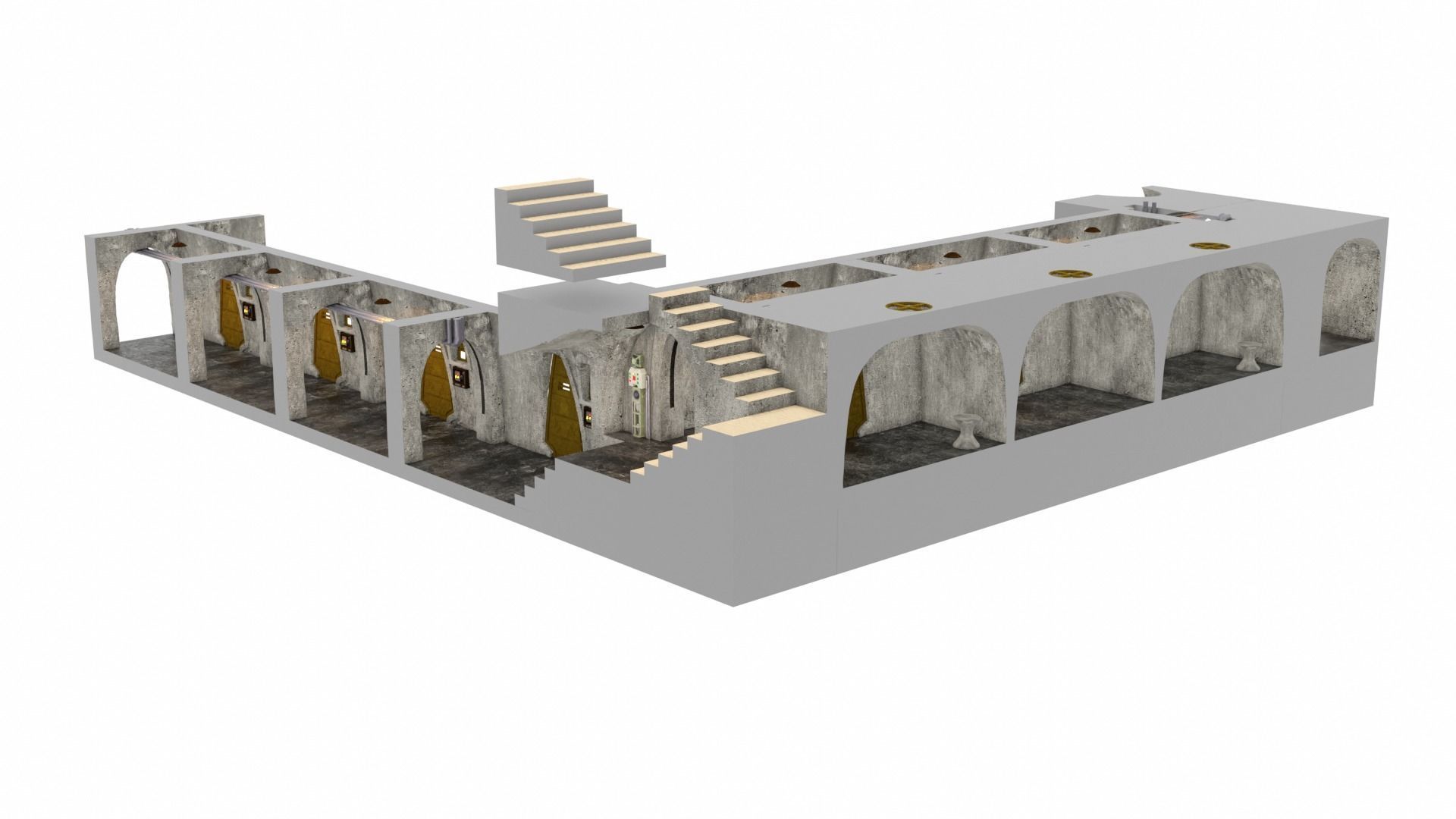 Jabbas Throne Room - Set 7EF - Prison Area 1-12 scale 3D print model_12