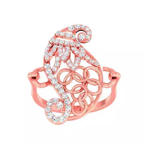 High Jewelry Cocktail Rings 3dm stl render-1 details