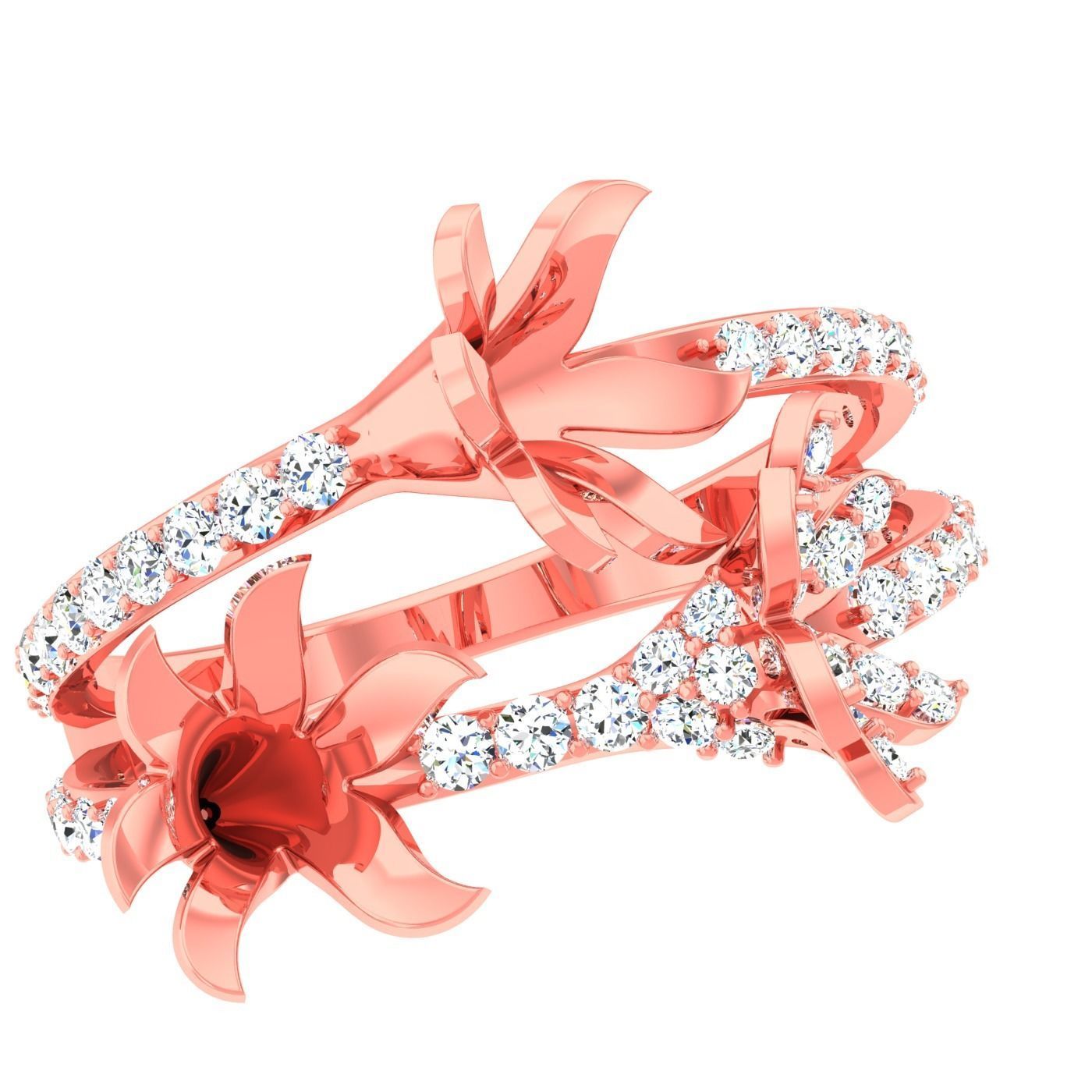 High Jewelry Cocktail Rings 3dm stl render-1 details 3D print model_2