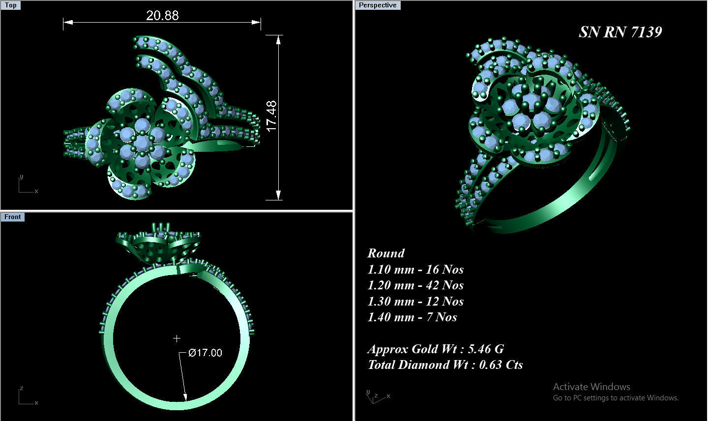 High Jewelry Cocktail Rings 3dm stl render-1 details 3D print model_1