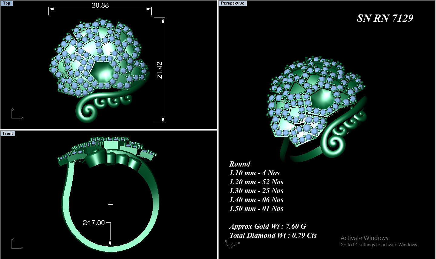 High Jewelry Cocktail Rings 3dm stl render-1 details 3D print model_1