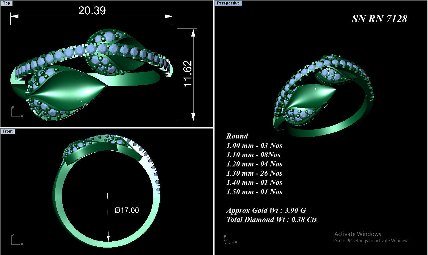 High Jewelry Cocktail Rings 3dm stl render-1 details 3D print model_1