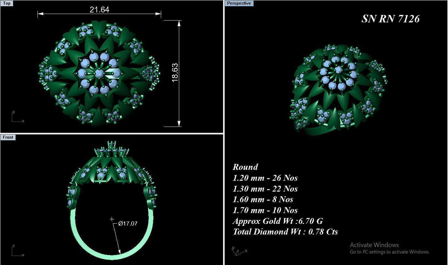 High Jewelry Cocktail Rings 3dm stl render-1 details 3D print model_1